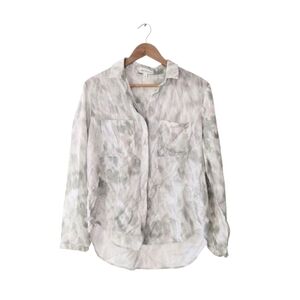 Anthropologie Cloth & Stone Watercolor Printed Long Sleeve Button Down Top